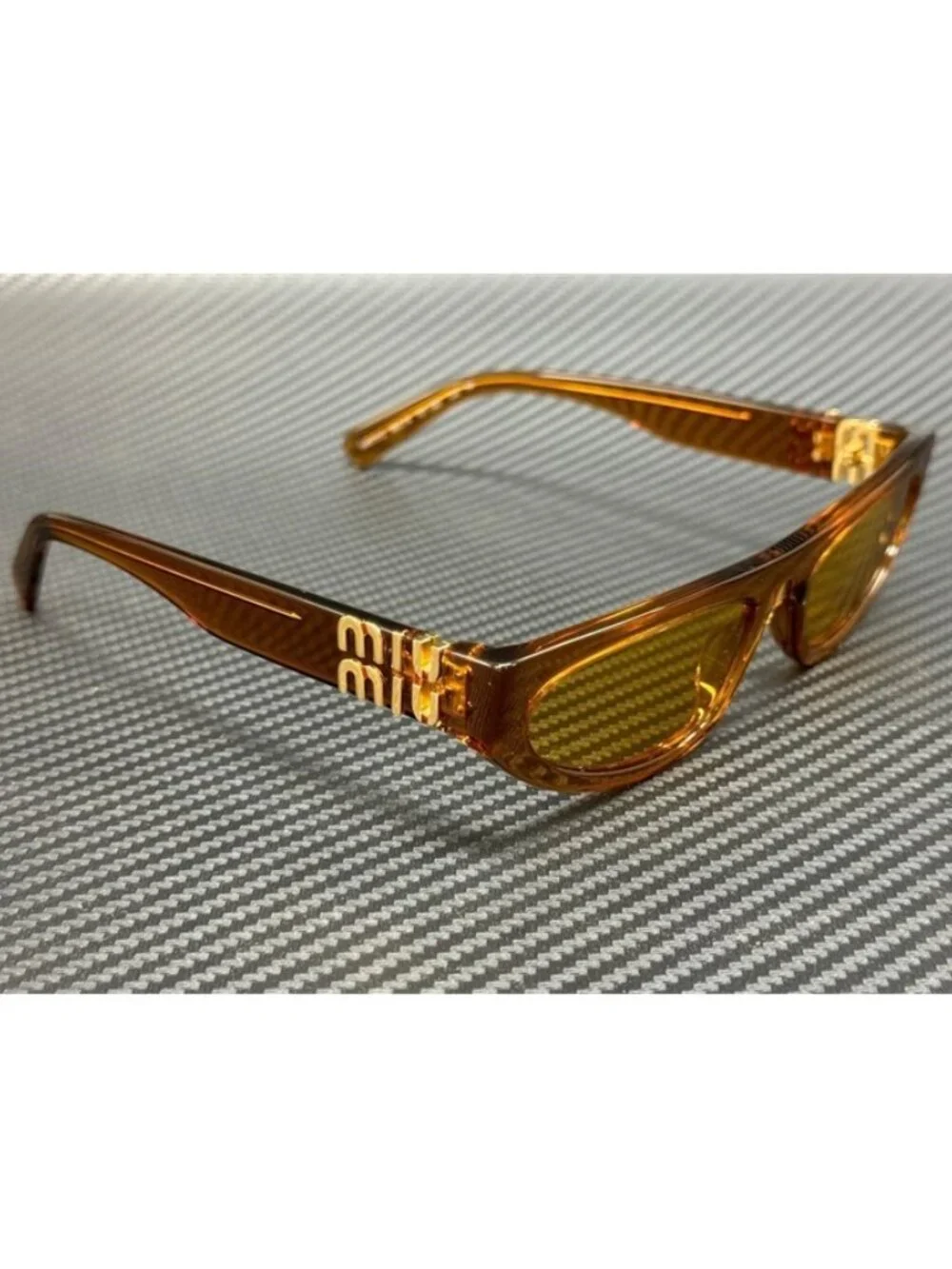 New Miu Miu Women Caramel Transparent Sunglasses 56-19-140